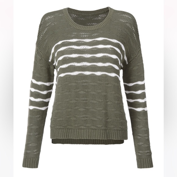 cabi NWOT Scout Pullover, Olive Stripe, MEDIUM, Fall 21 - Picture 2 of 4